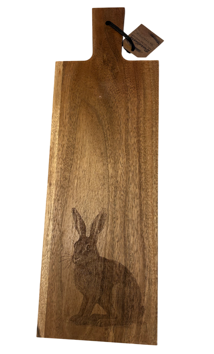 Servierbrett aus Akazienholz – mit Griff & Aufhängung (groß)
