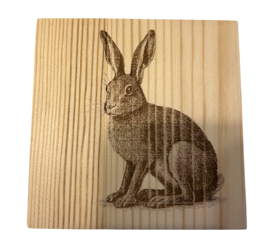 Holzuntersetzer mit Tiergravur – Natur trifft Funktionalität